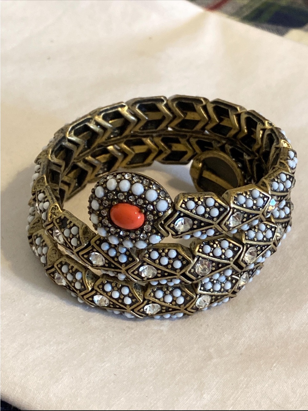 Vintage-Style Serpent Coil Bracelet